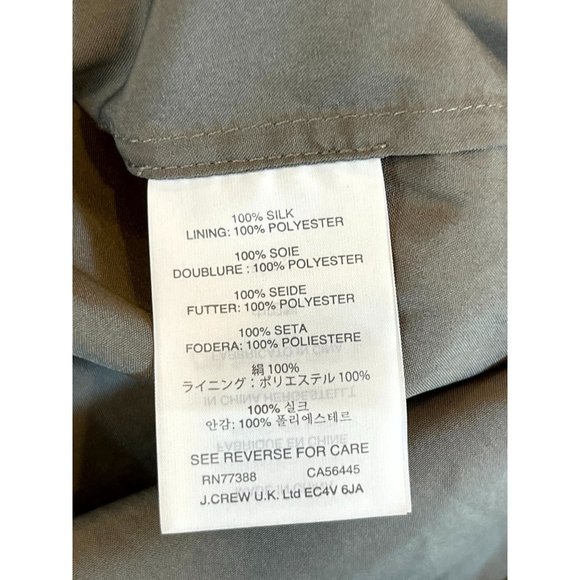 J. Crew Women 100% Silk Serena Mini Skater Dress Rufell Neck Backless Gray 6P - Picture 7 of 9